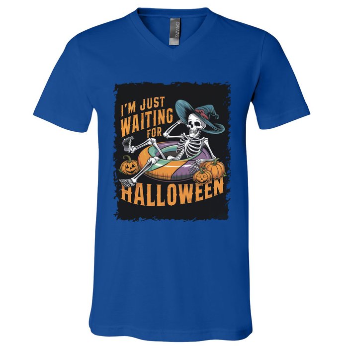 IM Just Waiting For Halloween Gift V-Neck T-Shirt