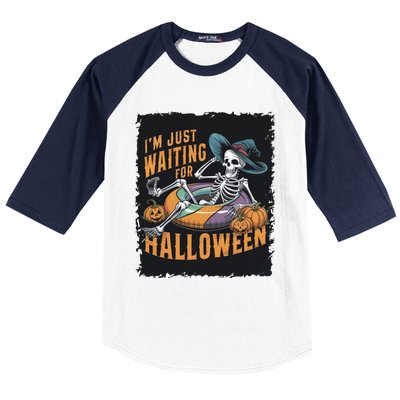 IM Just Waiting For Halloween Gift Baseball Sleeve Shirt