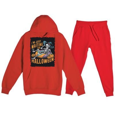 IM Just Waiting For Halloween Gift Premium Hooded Sweatsuit Set