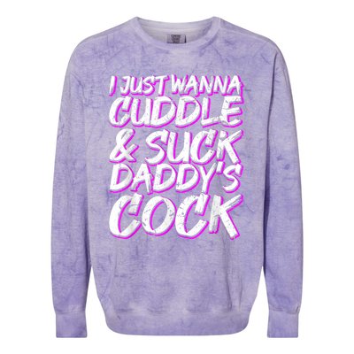 I Just Wanna Cuddle And Suck Daddy's Cock BDSM Sexy DDLG Colorblast Crewneck Sweatshirt