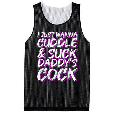 I Just Wanna Cuddle And Suck Daddy's Cock BDSM Sexy DDLG Mesh Reversible Basketball Jersey Tank