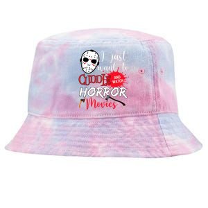 I Just Want To Cuddle And Watch Horror Movies Tie-Dyed Bucket Hat