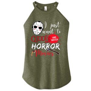 I Just Want To Cuddle And Watch Horror Movies Women's Perfect Tri Rocker Tank