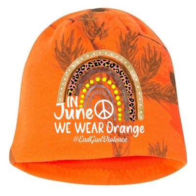 In June We Wear Orange End Gun Violence Awareness Rainbow Kati - Camo Knit Beanie