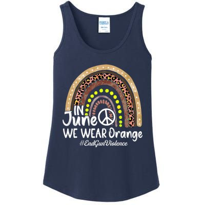 In June We Wear Orange End Gun Violence Awareness Rainbow Ladies Essential Tank