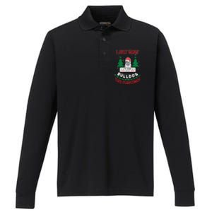 I Just Want To Hang With My Bulldog This Christmas Gift Performance Long Sleeve Polo