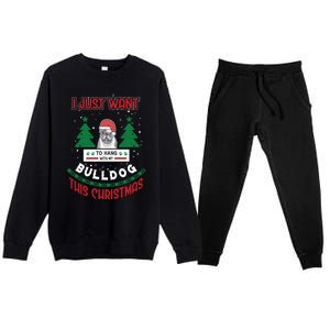 I Just Want To Hang With My Bulldog This Christmas Gift Premium Crewneck Sweatsuit Set