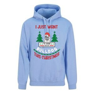 I Just Want To Hang With My Bulldog This Christmas Gift Unisex Surf Hoodie