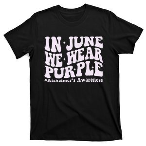 In June We Wear Purple Alzheimer's Awareness Groovy & Wavy T-Shirt