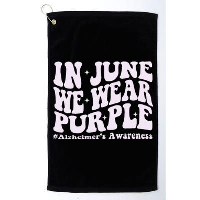 In June We Wear Purple Alzheimer's Awareness Groovy & Wavy Platinum Collection Golf Towel