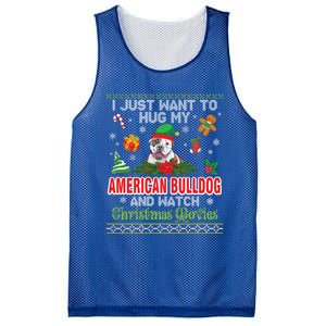 I Just Want To Hug My American Bulldog And Watch Xmas Movie Gift Mesh Reversible Basketball Jersey Tank