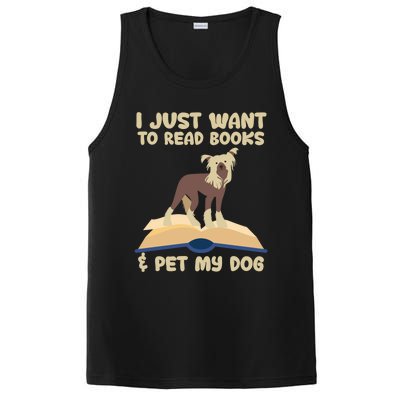 I Just Want To Read Books And Pet My Dog Book Lovers Funny Gift PosiCharge Competitor Tank