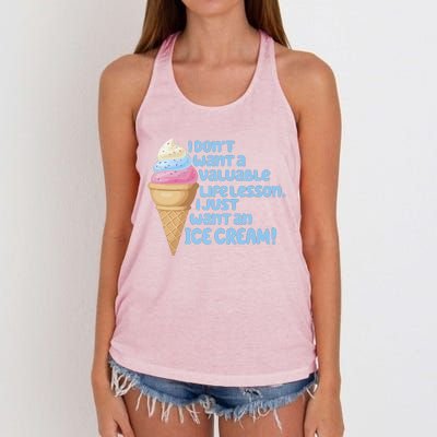 I Just Want An Ice Cream Women's Knotted Racerback Tank