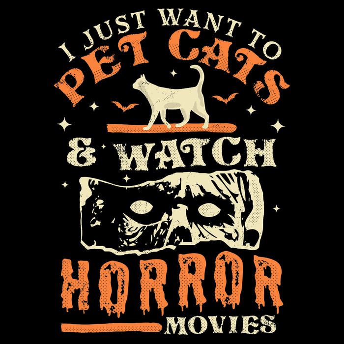 I Just Want To Pet Cats And Watch Horror Movies Cat Lover Toddler T-Shirt