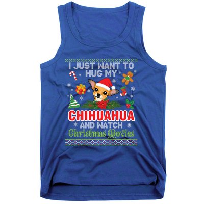 I Just Want To Hug My Chihuahua And Watch Christmas Movie Meaningful Gift Tank Top