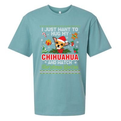 I Just Want To Hug My Chihuahua And Watch Christmas Movie Meaningful Gift Sueded Cloud Jersey T-Shirt