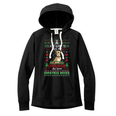 I Just Want To Hug My Chihuahua Dog Christmas Gift Women's Fleece Hoodie