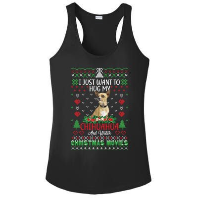 I Just Want To Hug My Chihuahua Dog Christmas Gift Ladies PosiCharge Competitor Racerback Tank