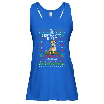 I Just Want To Hug My Chihuahua Dog Christmas Gift Ladies Essential Flowy Tank