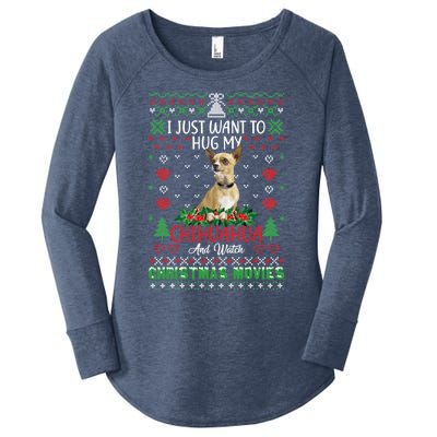 I Just Want To Hug My Chihuahua Dog Christmas Gift Women's Perfect Tri Tunic Long Sleeve Shirt