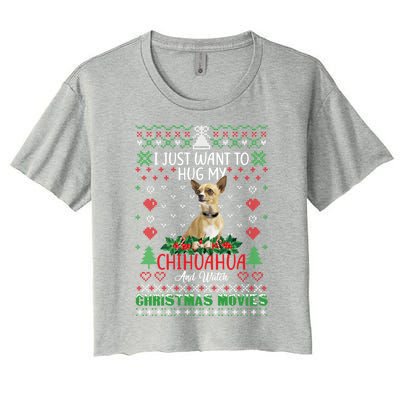 I Just Want To Hug My Chihuahua Dog Christmas Gift Women's Crop Top Tee