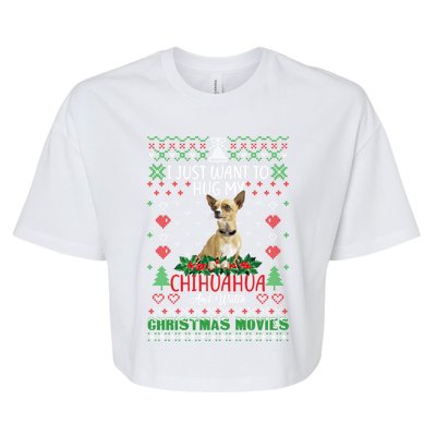 I Just Want To Hug My Chihuahua Dog Christmas Gift Bella+Canvas Jersey Crop Tee