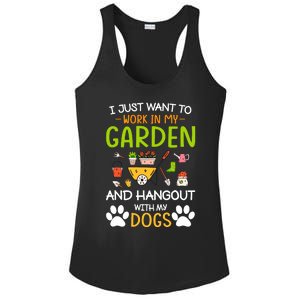 I Just Want To Work In My Garden And Hangout With Dogs Ladies PosiCharge Competitor Racerback Tank