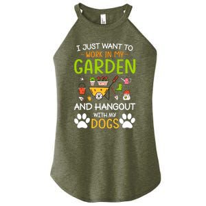 I Just Want To Work In My Garden And Hangout With Dogs Women's Perfect Tri Rocker Tank