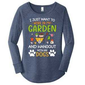 I Just Want To Work In My Garden And Hangout With Dogs Women's Perfect Tri Tunic Long Sleeve Shirt