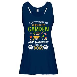 I Just Want To Work In My Garden And Hangout With Dogs Ladies Essential Flowy Tank