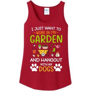 I Just Want To Work In My Garden And Hangout With Dogs Ladies Essential Tank