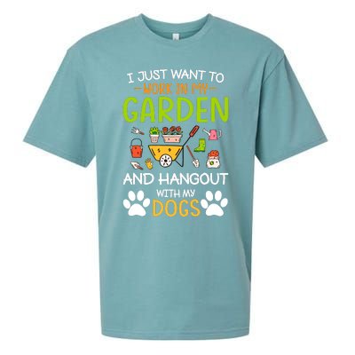 I Just Want To Work In My Garden And Hangout With Dogs Sueded Cloud Jersey T-Shirt