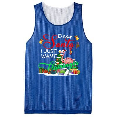 I Just Want Flamingos Christmas Santa Flamingo Lover Funny Gift Mesh Reversible Basketball Jersey Tank