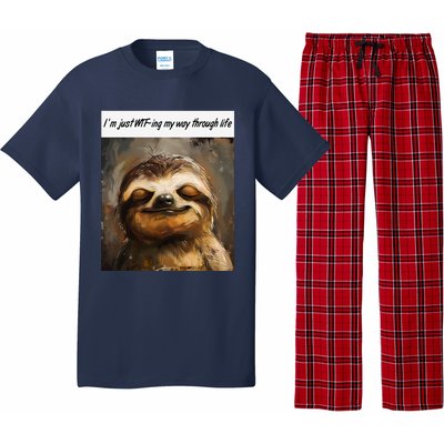 IM Just Wtfing My Way Through Life Funny Cute Sloth Saying Pajama Set