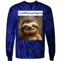 IM Just Wtfing My Way Through Life Funny Cute Sloth Saying Tie-Dye Long Sleeve Shirt