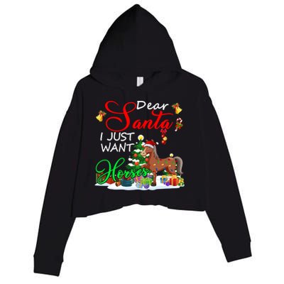 I Just Want Horses Christmas Farmer Santa Horse Lover Cute Gift Crop Fleece Hoodie