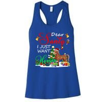 I Just Want Horses Christmas Farmer Santa Horse Lover Cute Gift Women's Racerback Tank