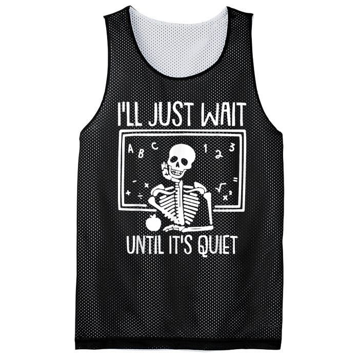 Ill Just Wait Until Its Quiet Teacher Lazy Halloween Costume Mesh Reversible Basketball Jersey Tank