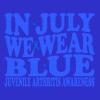 In July We Wear Blue Juvenile Arthritis Awareness Groovy Meaningful Gift Tall T-Shirt
