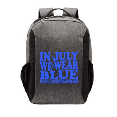 In July We Wear Blue Juvenile Arthritis Awareness Groovy Meaningful Gift Vector Backpack