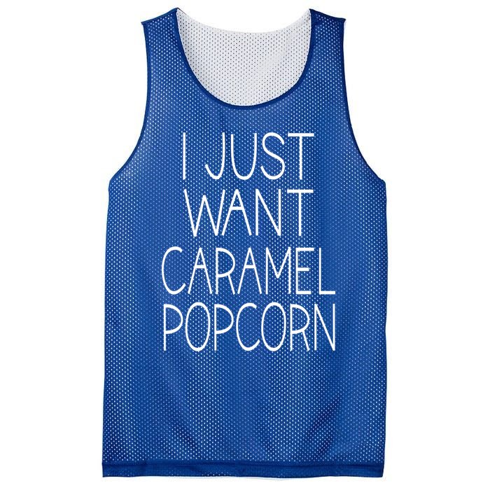 I Just Want Caramel Popcorn Funny Gift Mesh Reversible Basketball Jersey Tank