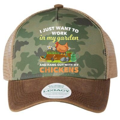 I Just Want To Work In My Garden And Hangout With My Chicken Legacy Tie Dye Trucker Hat