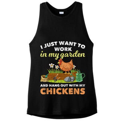 I Just Want To Work In My Garden And Hangout With My Chicken Ladies PosiCharge Tri-Blend Wicking Tank