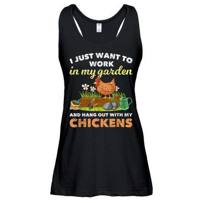 I Just Want To Work In My Garden And Hangout With My Chicken Ladies Essential Flowy Tank