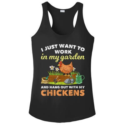 I Just Want To Work In My Garden And Hangout With My Chicken Ladies PosiCharge Competitor Racerback Tank