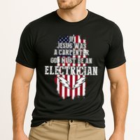 If Jesus Was A Carpenter God Must Be An Electrician Cooling Performance Crew T-Shirt