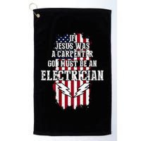 If Jesus Was A Carpenter God Must Be An Electrician Golf Towel
