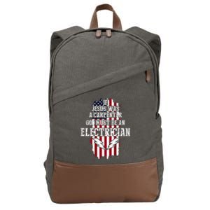 If Jesus Was A Carpenter God Must Be An Electrician Cotton Canvas Backpack