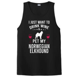 I Just Want To Wine And Pet My Norwegian Elkhound Gift PosiCharge Competitor Tank