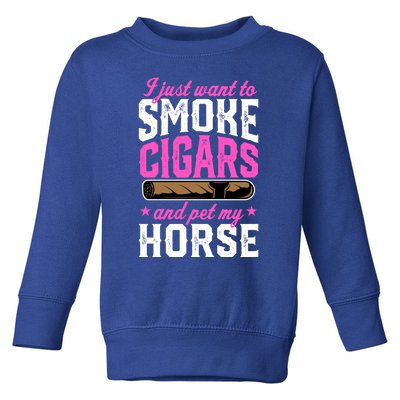 I Just Want To Smoke Cigars And Pet My Horse Gift Toddler Sweatshirt